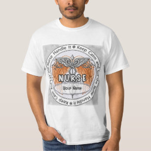 Calma camiseta personalizada de enfermeira