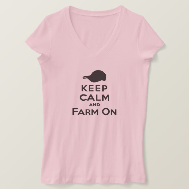Calma e Fazenda - Camisetas femininas (Frente do Design)
