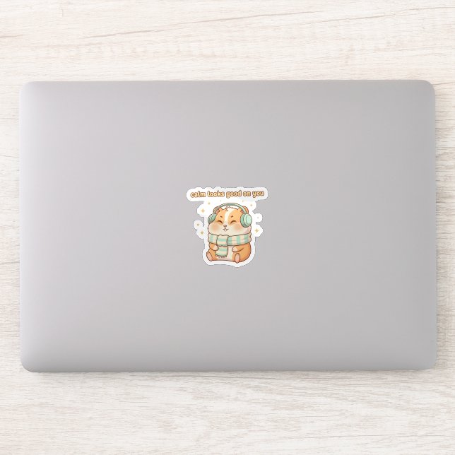 Calma Fica Bem em Você – Adesivo de Hamster Fofo  (Computador)