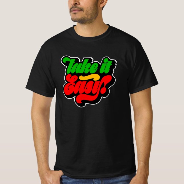 Calma, Rasta Colors Reggae T-Shirt (Frente)