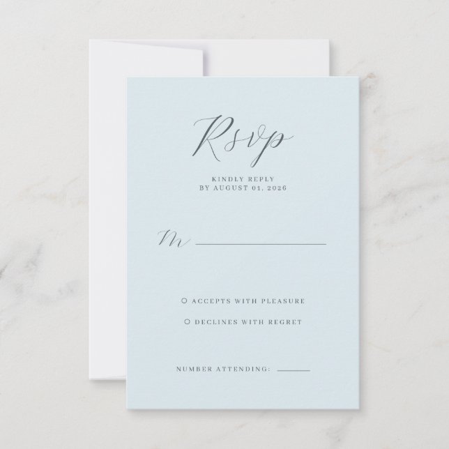 Calmo RSVP Minimalista Azul (Frente)
