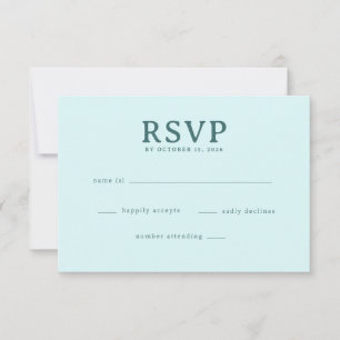 Calmo Teal Minimalista RSVP