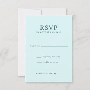 Calmo Teal Minimalista RSVP