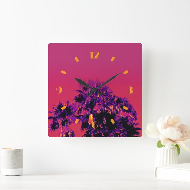 Calor tropical Palmeiras Numeradas Relógio de Pare (Lar)