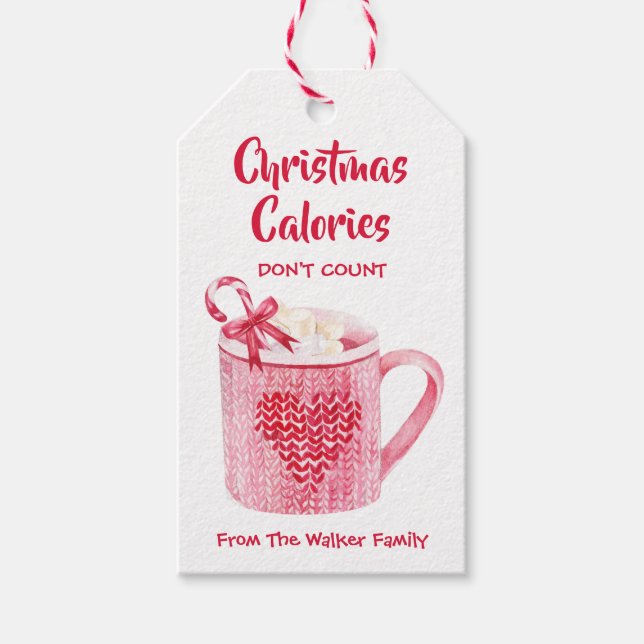 Calorias de Natal com etiqueta de chocolate quente (Frente)