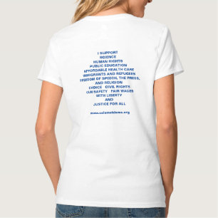Calumet County Democratas - t-shirt do v-pescoço