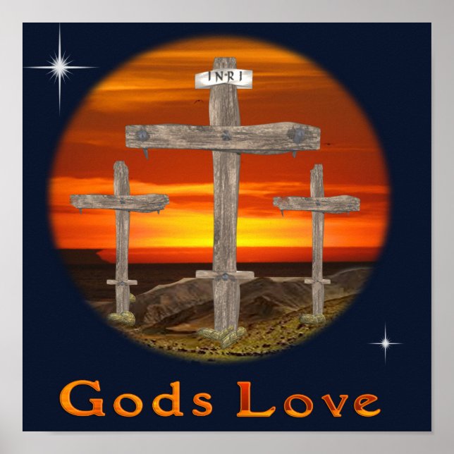 Calvary christian art poster (Frente)