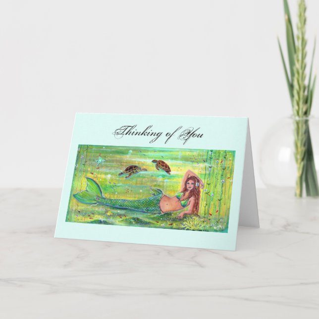 Calypso sereia com cartão de tartarugas marinhas p (Frente)