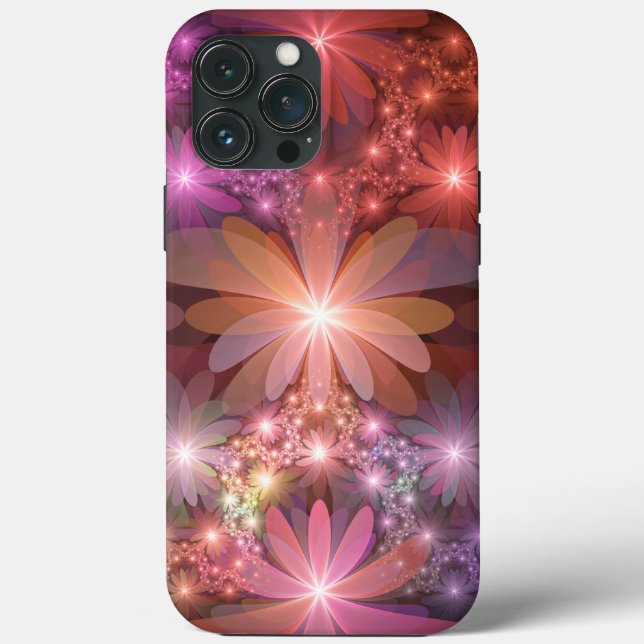 Cama De Flores Arte Fractal Abstrato brilhante Col (Verso)