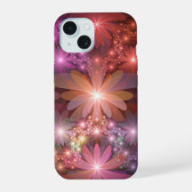 Cama De Flores Arte Fractal Abstrato Colorido Bril