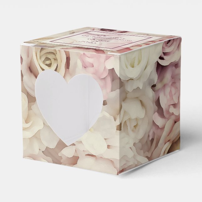Cama de Rosas Casamento 2" Caixas de Favor (Frente)