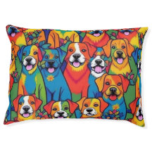 Cães florais coloridos
