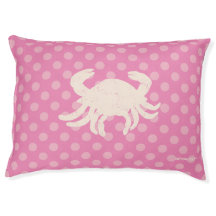 Na cama de cachorro Pink Polka Dot Crab