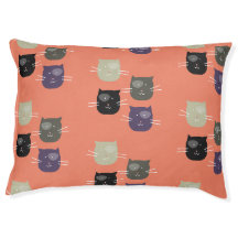 Padrão de Rosto de Gatinho Qualquer Cor Cama de An