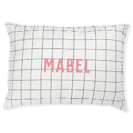 Cama Para Animais De Estimação Padrão Geométrico de Grade Moderna - Cor de Rosa S