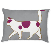 Silhueta de Gato Brincalhão Caminhando Cama de Pet