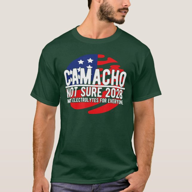 Camacho Indeciso para Presidente 2028 EUA Camiseta (Frente)