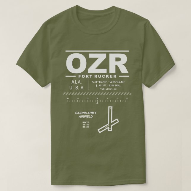 Camada aérea do Exército Fort Rucker OZR T-Shirt (Frente do Design)