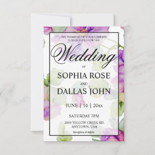 Camada transparente de convites de casamento