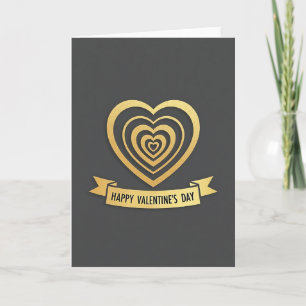 Camadas de Coração Dourado Cartão de Amor
