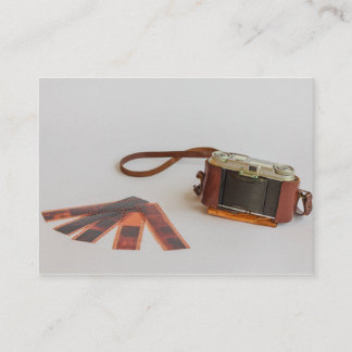 câmara antiga com cartão de visita negativo