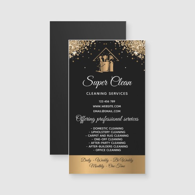 Câmara Moderna de Limpeza de Maid Que Glitter Dour (Frente/Verso)