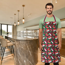 Camarão e Sushi Burgundy Vermelho