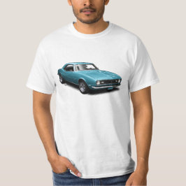 Camaro azul super no t-shirt branco