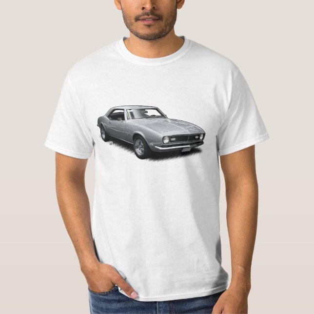 Camaro de prata no t-shirt branco (Frente)