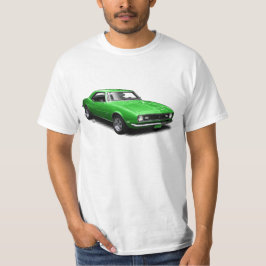 Camaro verde-maçã no t-shirt branco