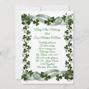 Camarões e fita de convite para o casamento irland