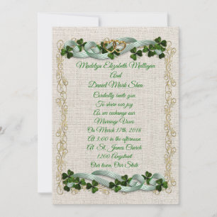 Camarões e fitas para convite de casamento irlande