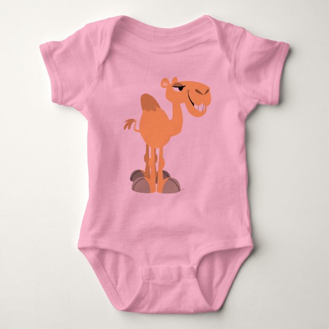 Camel Baby T-Shirt Sorrindo Cartoon Camel (Frente)