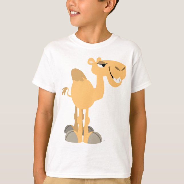 Camela de Cartoon Sorridente Camela T-Shirt (Frente)