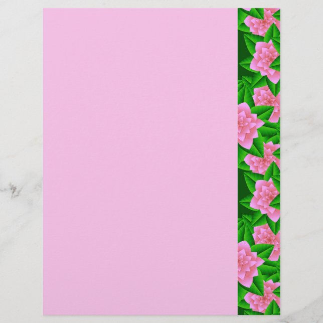 Camellias rosa-gelo e folhas verdes (Frente)