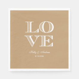 Camelo Bege, Guardanapos Branco LOVE