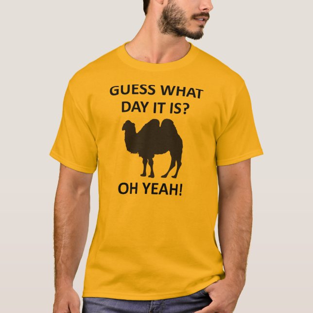 Camelo Hump Day Engraçado T-Shirt (Frente)