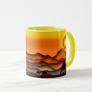 Camelos Na Caneca Sunset - Pintura