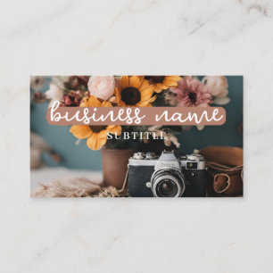 Câmera + Cartão de visita de flores