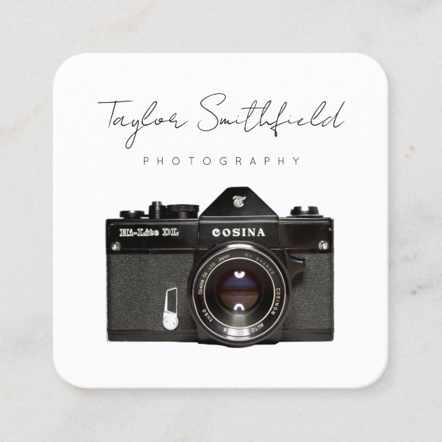 Câmera de cinema fina linha Cartão de visita de fo (Frente)