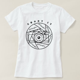 câmera fotográfica preto e branco T-Shirt