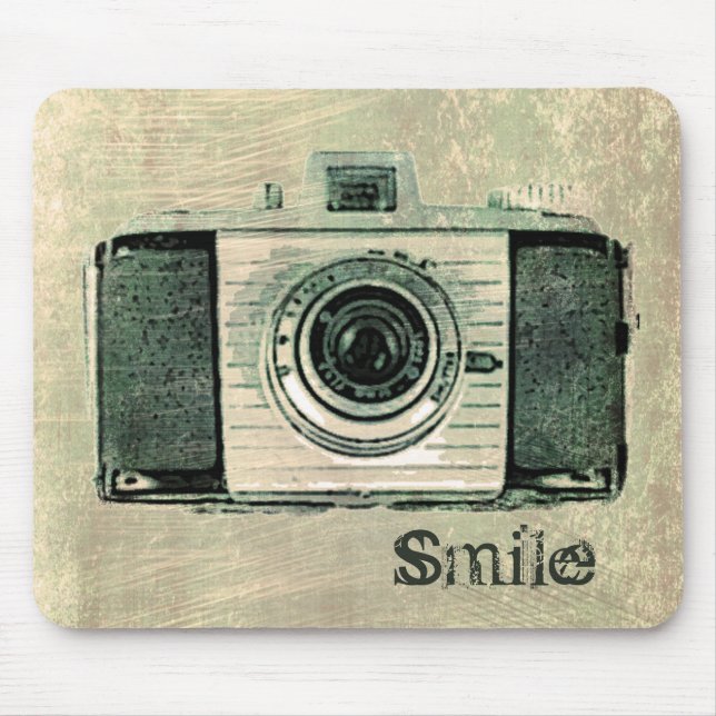 Câmera Mousepad do vintage do Grunge (Frente)