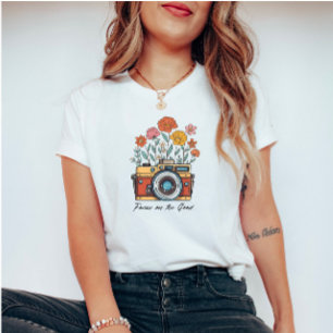 Camera T-Shirt - Flores selvagens retrógradas e ca
