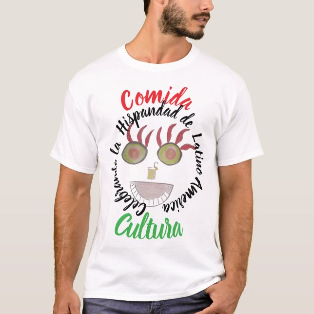 Camida Cultura Hispânica mês do patrimônio T-Shirt (Frente)