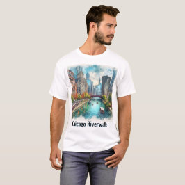 Caminhada à beira do rio em Chicago Camiseta de vi