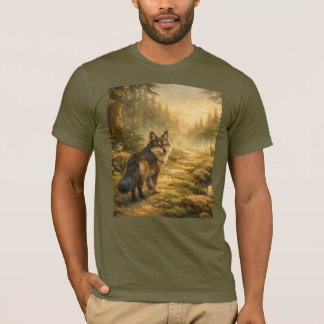 Caminhada de Lobo na Floresta Pintura | Camisa Qui