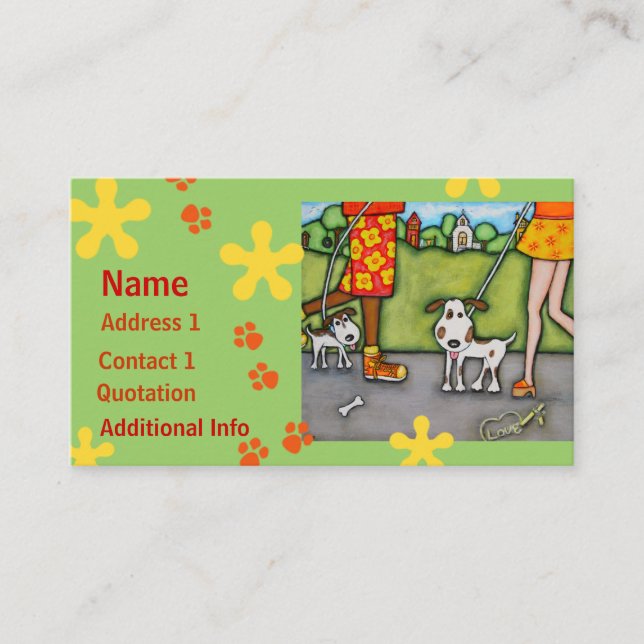 Caminhada do verão com cartões de visitas dos cães (Frente)