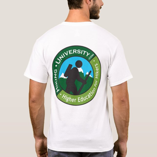 Caminhando a universidade - t-shirt branco básico (Verso)