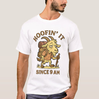 Caminhando desde as 9h – Camisa engraçada de cabra