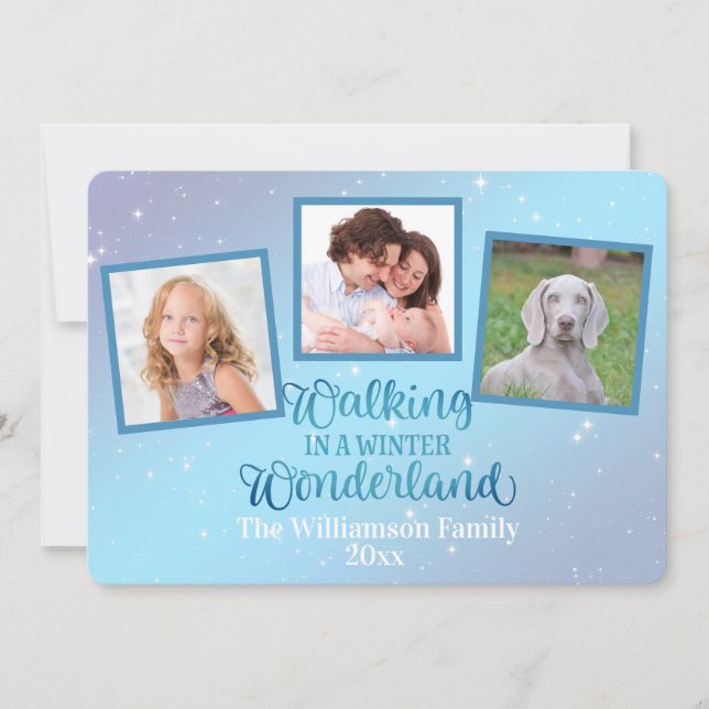 Caminhando Em Uma Maravilha De Inverno Três Fotogr (Frente)